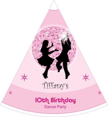 Free Party Invitations on Disco Dance Pink Party Hat Invitation