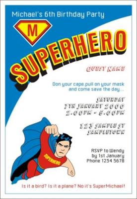 30th Birthday Party on Superhero Invitation